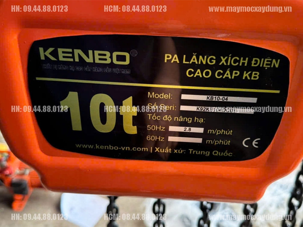 Pa lăng xích điện di chuyển Kenbo 10 tấn 6m KB10-04 380V