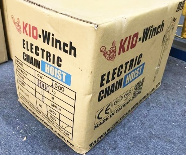 Pa lăng xích điện cố định Kio Winch 1 tấn 6m CW1000 380V