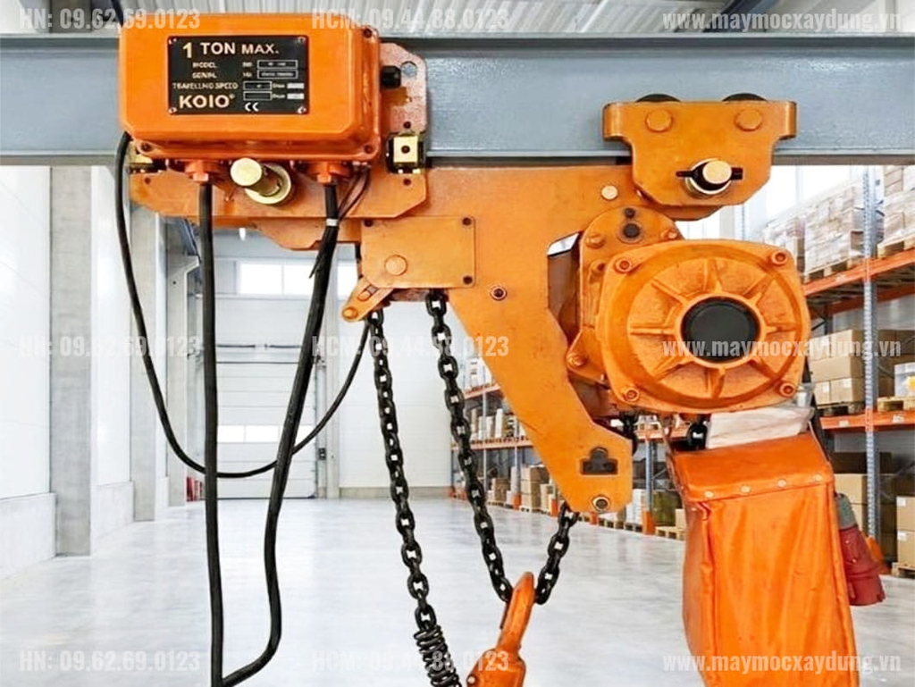Pa lăng xích điện Koio 1 tấn 9m HHBB01-01 380V di chuyển ưu việt