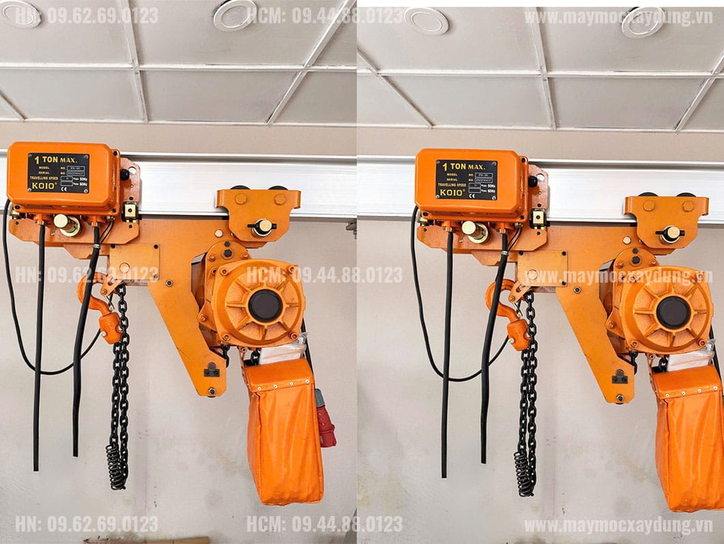 Pa lăng xích điện Koio 1 tấn 6m HHBB01-01 380V di chuyển ưu việt