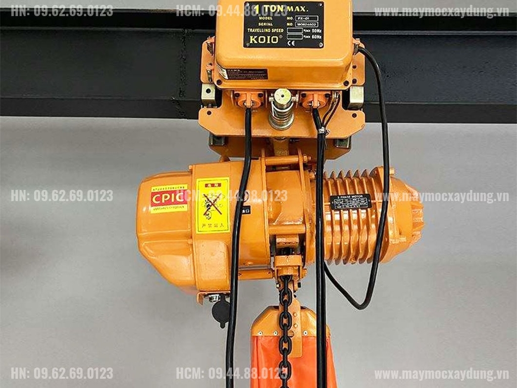 Pa lăng xích điện KOIO 1 tấn 9m di chuyển HHBB01-01 380V