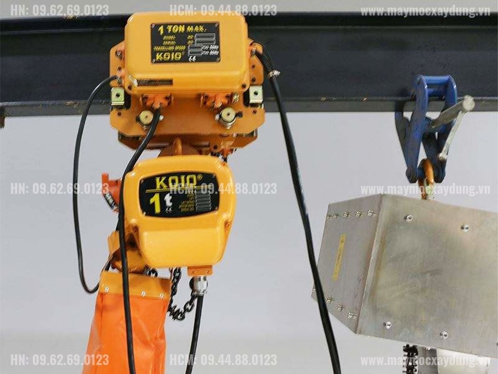 Pa lăng xích điện KOIO 1 tấn 6m di chuyển HHBB01-01 380V
