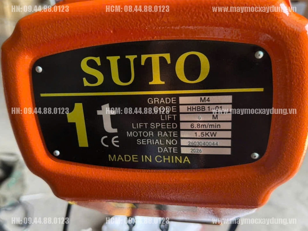 Pa lăng xích điện cố định 1 tấn 6m HHBB01-01 380V