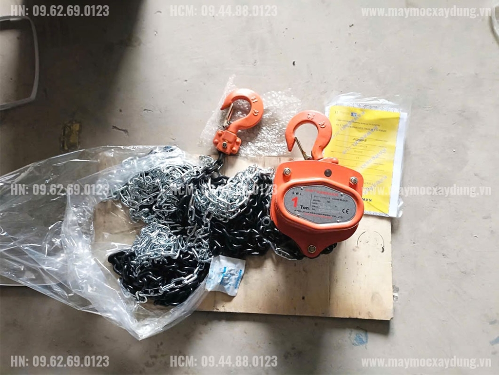 Pa lăng xích kéo tay Kawasaki 1 tấn 5m