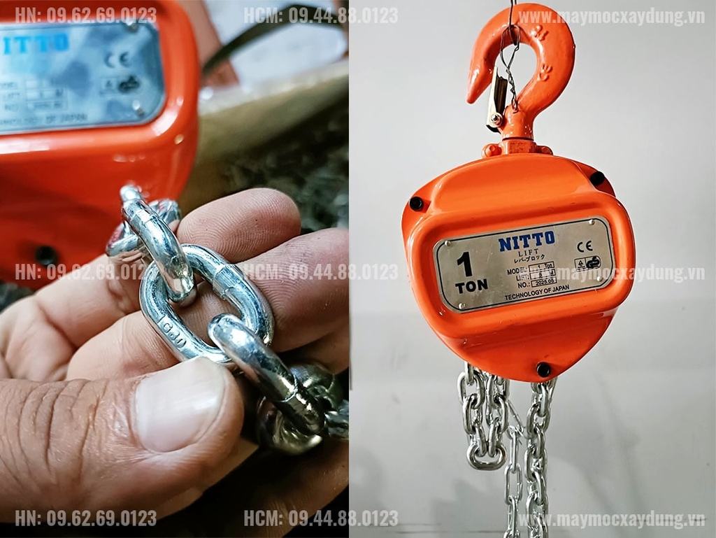 Pa lăng xích kéo tay Nitto 1 tấn 5m