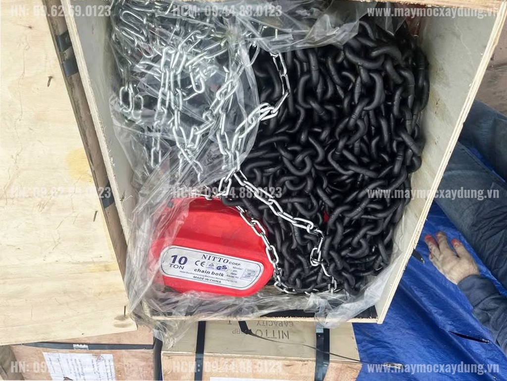 Pa lăng xích kéo tay Nitto 10 tấn 5m