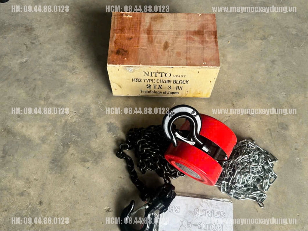 Pa lăng xích kéo tay Nitto HSZ 2 tấn 5m
