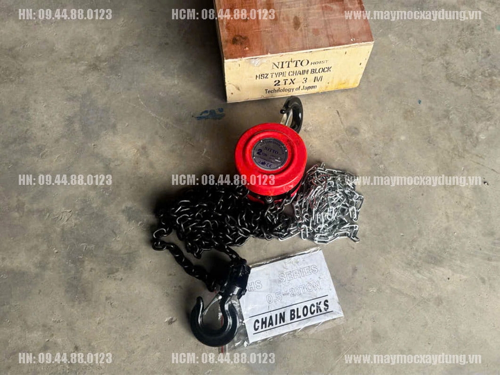 Pa lăng xích kéo tay Nitto HSZ 2 tấn 5m