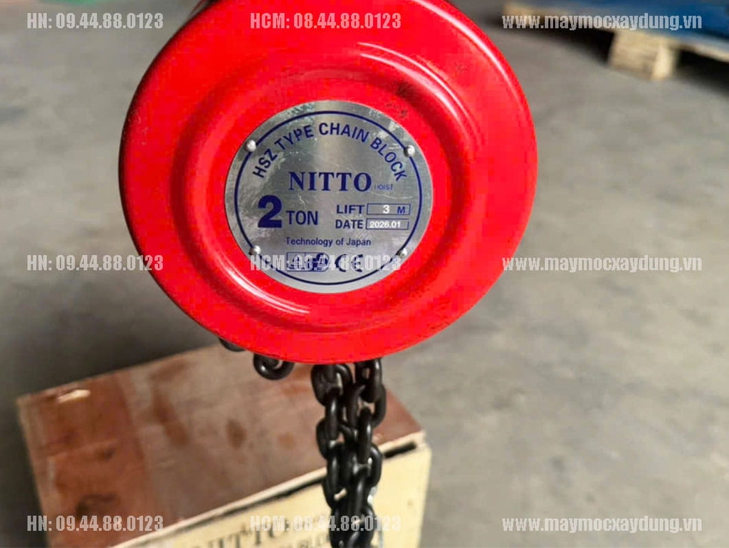 Pa lăng xích kéo tay Nitto HSZ 2 tấn 5m