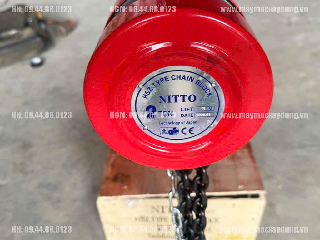 Pa lăng xích kéo tay Nitto HSZ 2 tấn 5m