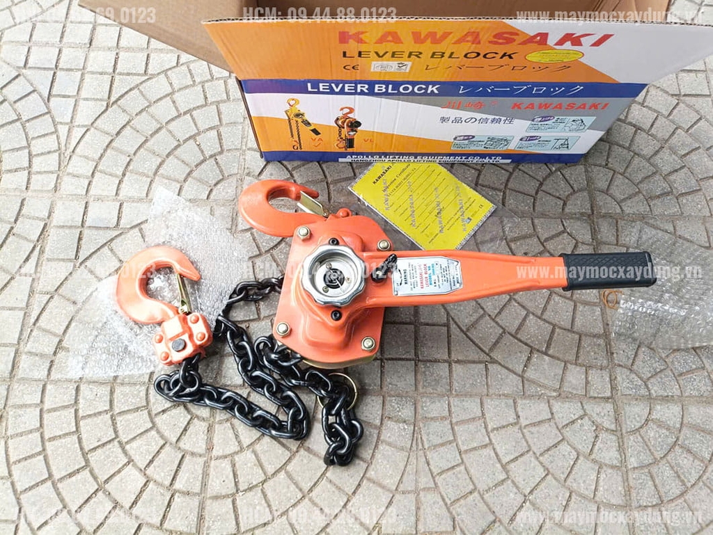 Pa lăng xích lắc tay Kawasaki 3 tấn 1.5m