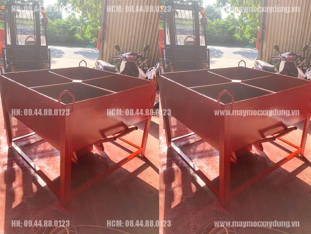 Phễu đổ bê tông 0.8 khối đựng bê tông từ xe bồn