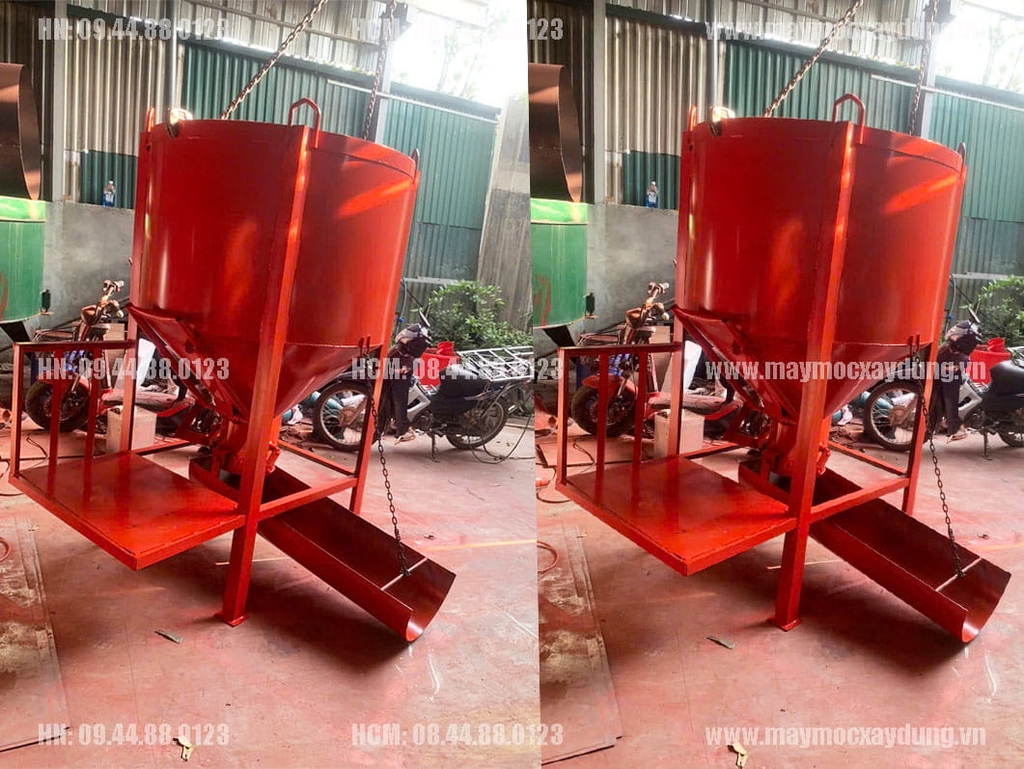 Phễu đổ bê tông 0.9 Khối có máng xoay