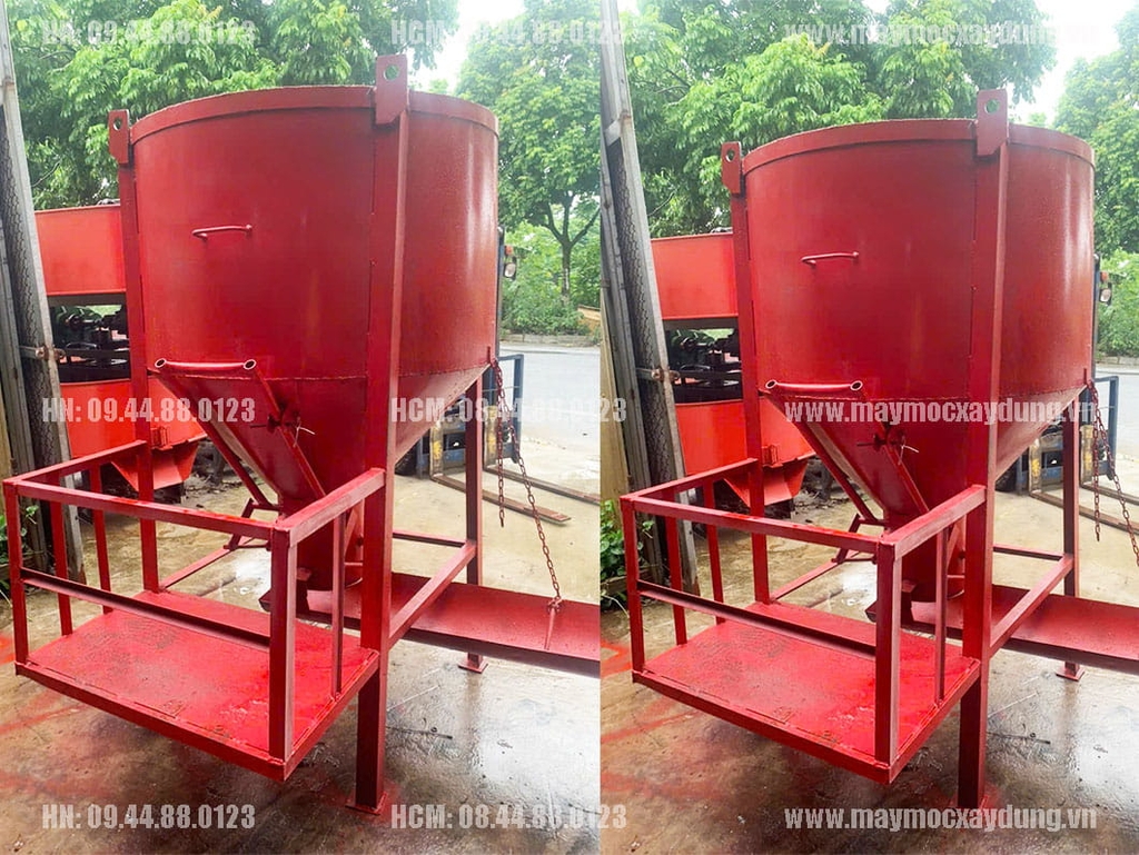 Phễu đổ bê tông 1.2 khối có máng xoay