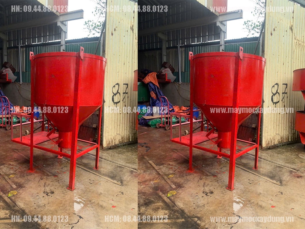 Phễu đổ bê tông 1.2 khối có máng xoay