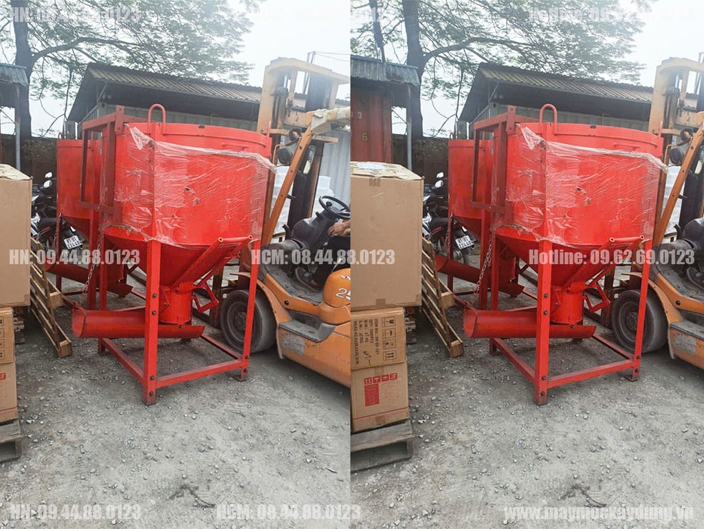 Phễu đổ bê tông 1 Khối có máng xoay