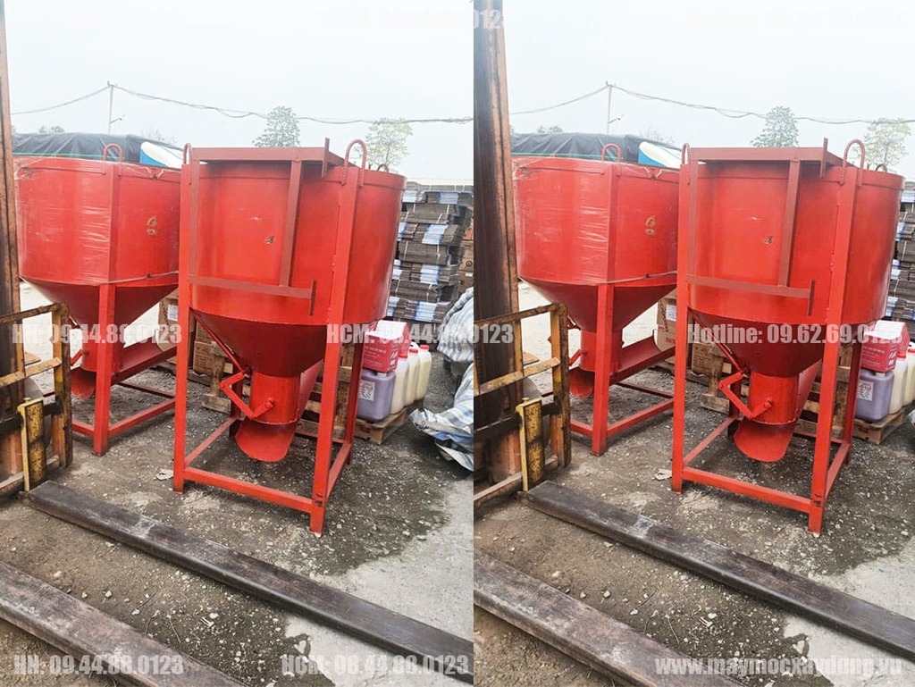 Phễu đổ bê tông 1 Khối có máng xoay