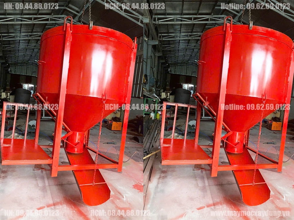 Phễu đổ bê tông 2 khối có máng xoay