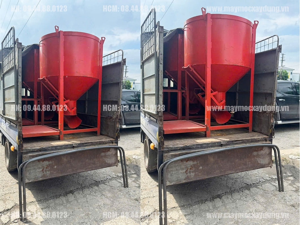 Phễu đổ bê tông 0.9 Khối có máng xoay