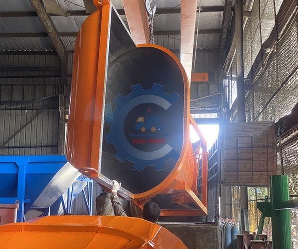 Phễu đổ bê tông nằm ngang 4m3