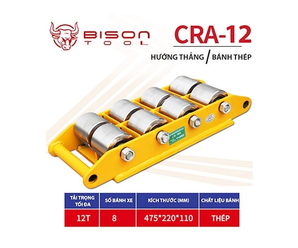 Con rùa chuyển hàng Bison 12 tấn CRA-12 bánh thép hướng thẳng