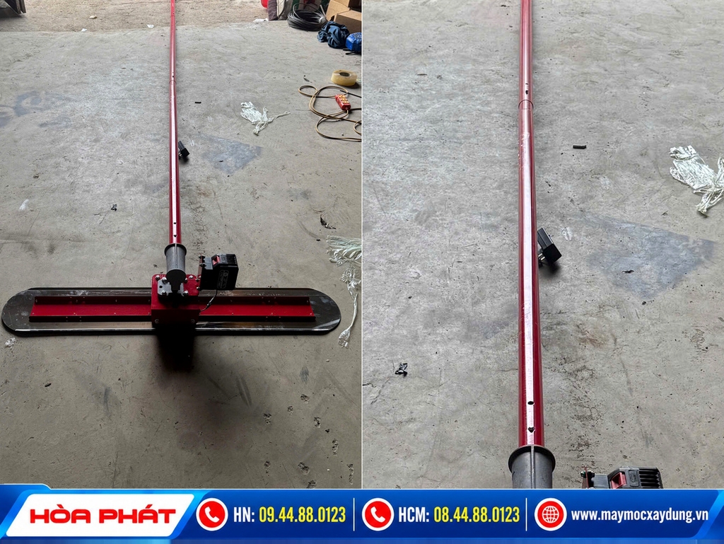 Thước gạt bê tông chạy pin cầm tay Hòa Phát (Thước cán phẳng sàn)