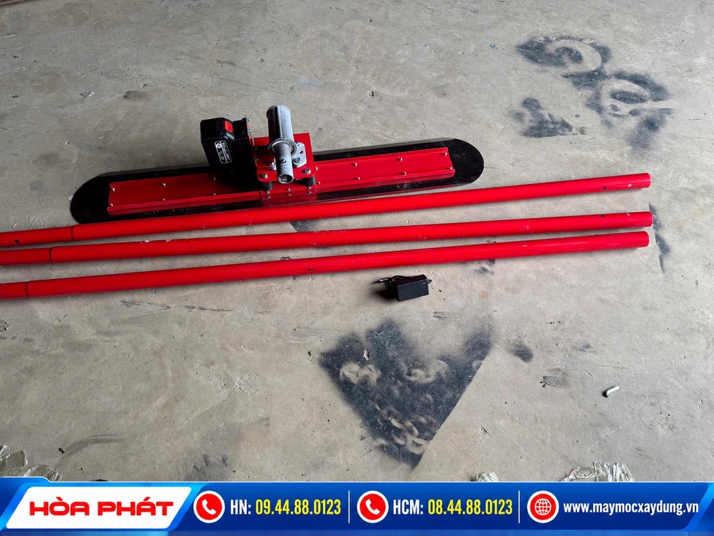 Thước gạt bê tông chạy pin cầm tay Hòa Phát (Thước cán phẳng sàn)
