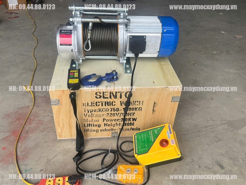Tời điện đa năng Sento KCD750-1500 220V 30m 35 mét/phút ĐKTX