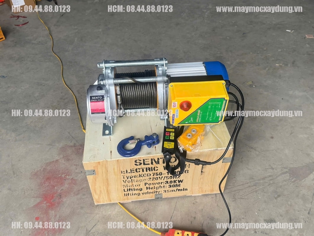 Tời điện đa năng Sento KCD750-1500 220V 30m 35 mét/phút ĐKTX