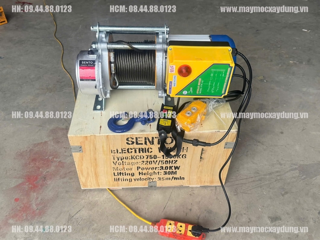 Tời điện đa năng Sento KCD750-1500 220V 30m 35 mét/phút ĐKTX
