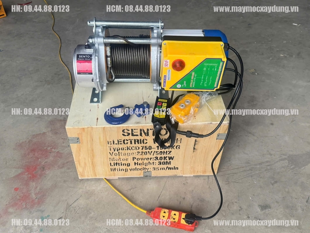 Tời điện đa năng Sento KCD750-1500 220V 30m 35 mét/phút ĐKTX