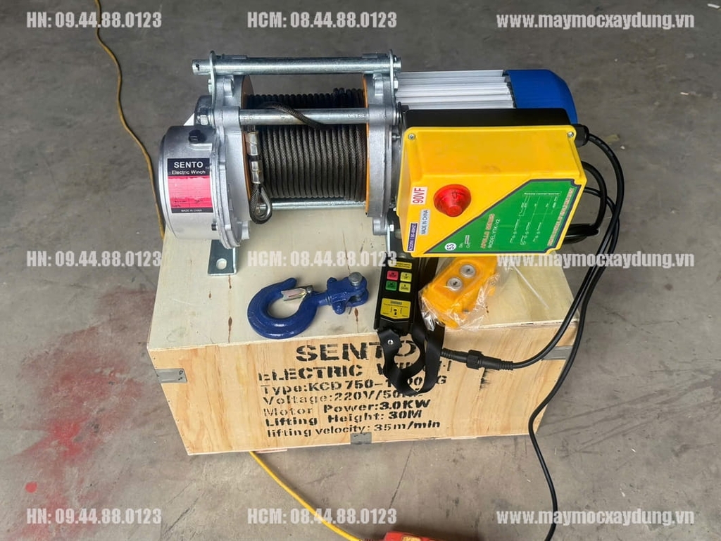 Tời điện đa năng Sento KCD750-1500 220V 30m 35 mét/phút ĐKTX