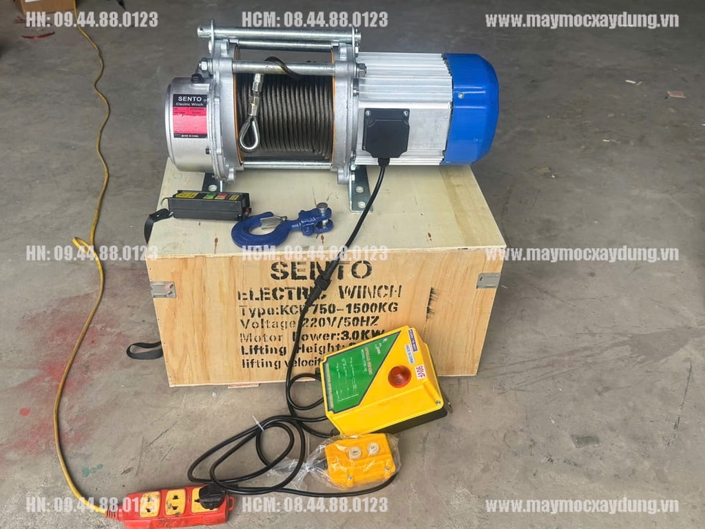 Tời điện đa năng Sento KCD750-1500 220V 30m 35 mét/phút ĐKTX