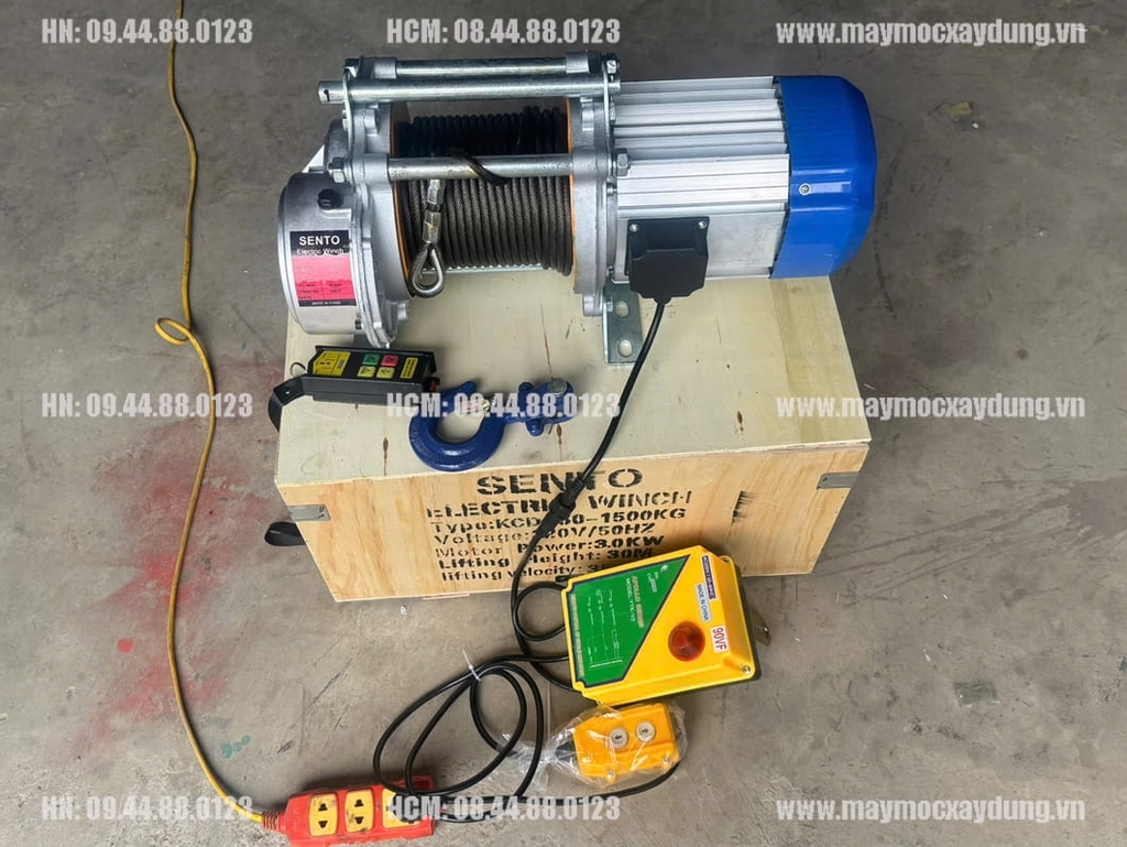Tời điện đa năng Sento KCD750-1500 220V 30m 35 mét/phút ĐKTX