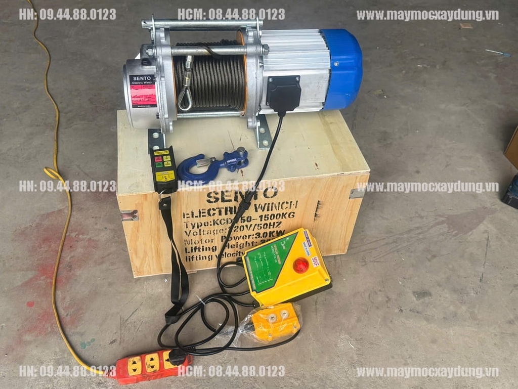 Tời điện đa năng Sento KCD750-1500 220V 30m 35 mét/phút ĐKTX