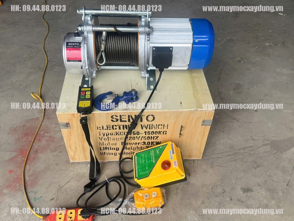 Tời điện đa năng Sento KCD750-1500 220V 30m 35 mét/phút ĐKTX