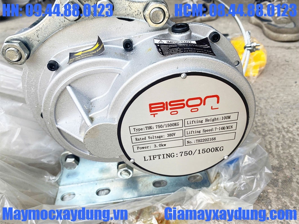 Tời điện đa năng Bison KCD750-1500 100m 14 mét/phút 380V