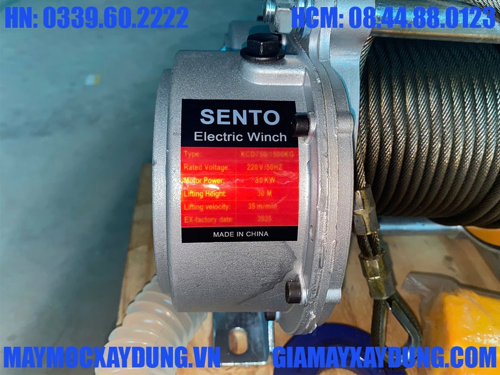Tời điện đa năng Sento KCD750-1500 220V 30m 35 mét/phút