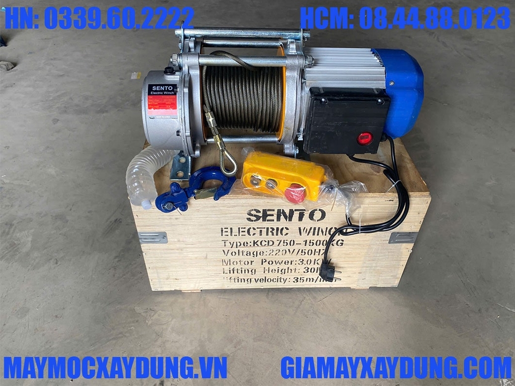 Tời điện đa năng Sento KCD750-1500 220V 30m 35 mét/phút