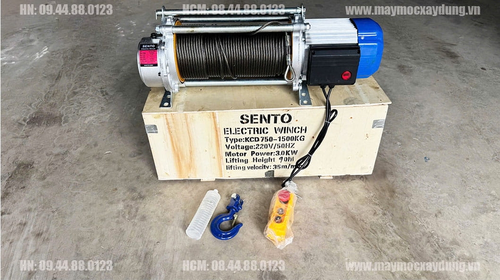 Tời điện đa năng Sento KCD750-1500 220V 90m 35 mét/phút