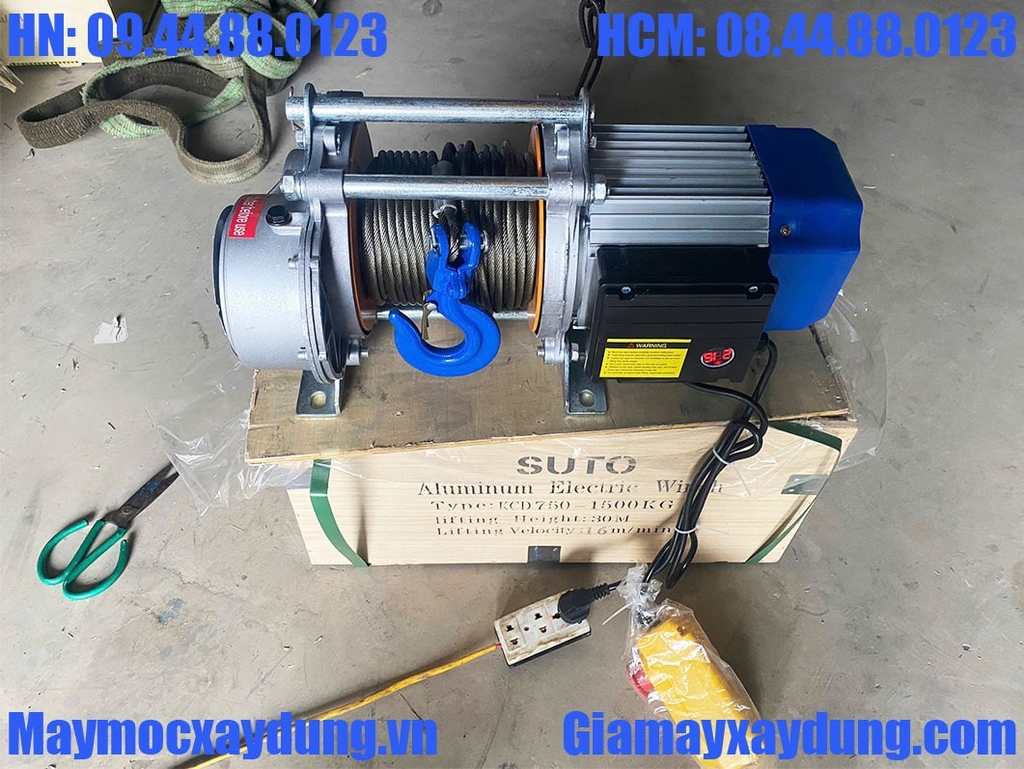 Tời điện đa năng Suto KCD750-1500 220V 50m 16 mét/phút