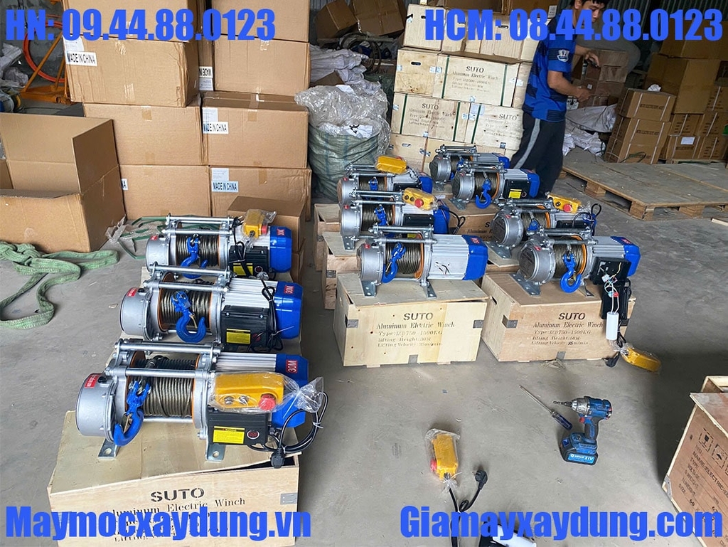 Tời điện đa năng Suto KCD750-1500 220V 50m 16 mét/phút