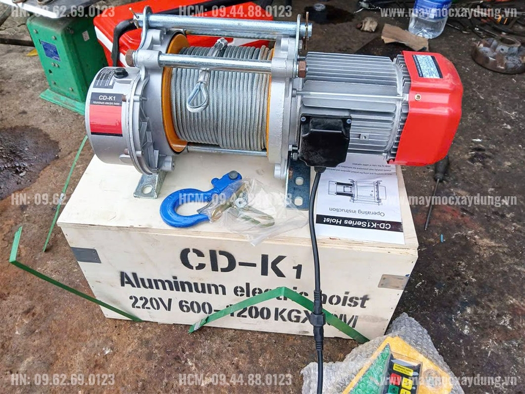Tời điện nâng hàng CD-K1 600-1200 220V 60m 14 mét/phút