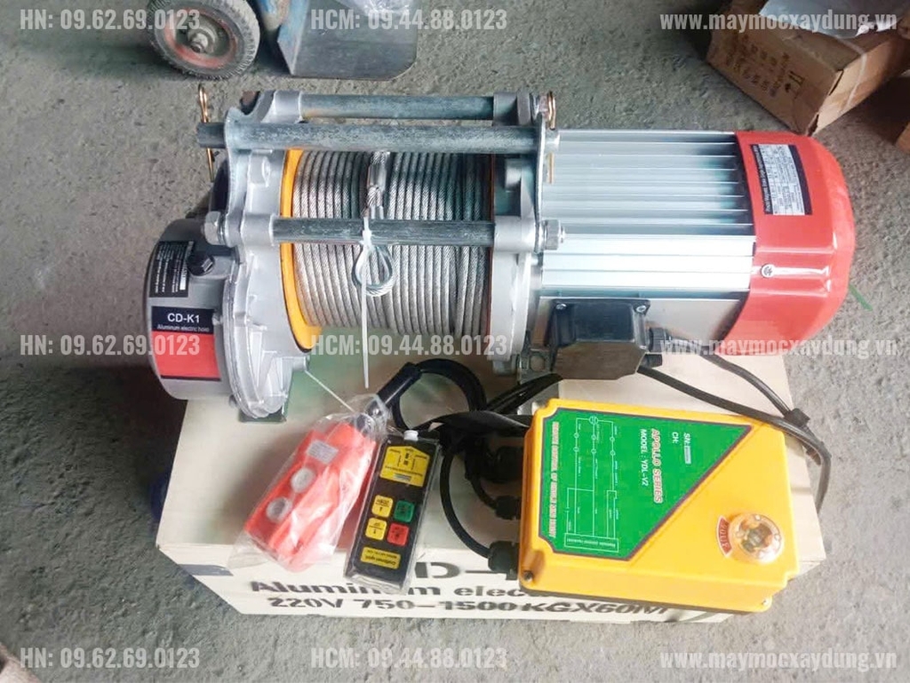 Tời điện nâng hàng CD-K1 750-1500 220V 60m 14 mét/phút