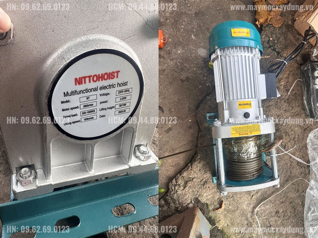 Tời điện nâng hàng Nitto 500-1000 380V 30m 16 mét/phút