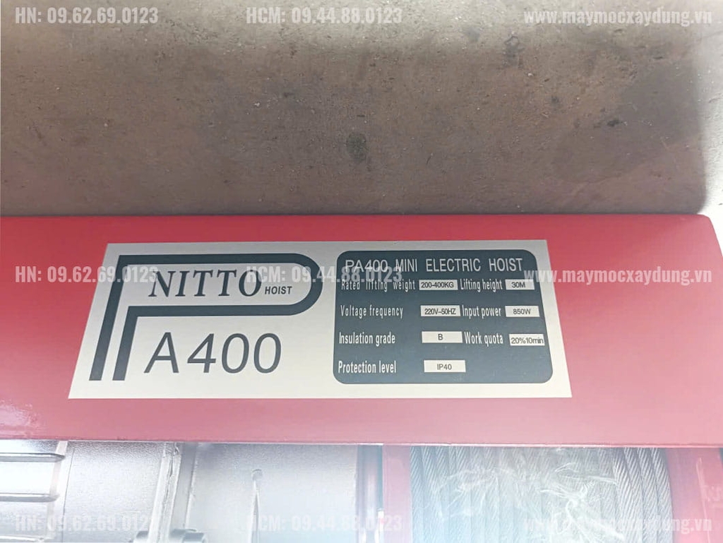 Tời điện treo Nitto PA400 30m