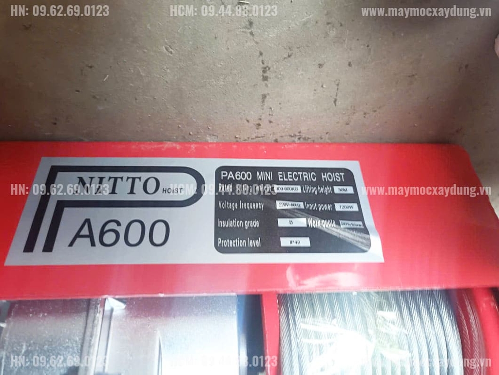 Tời điện treo Nitto PA600 30m