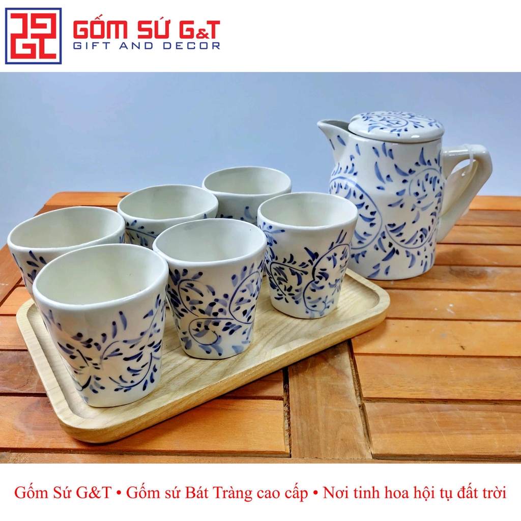 Bộ tích trà hoa dây Bát Tràng