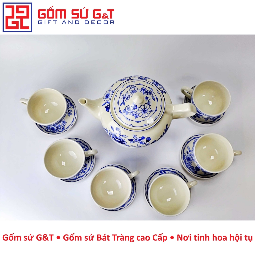 Bộ trà xuất Châu Âu vẽ hoa dây xanh