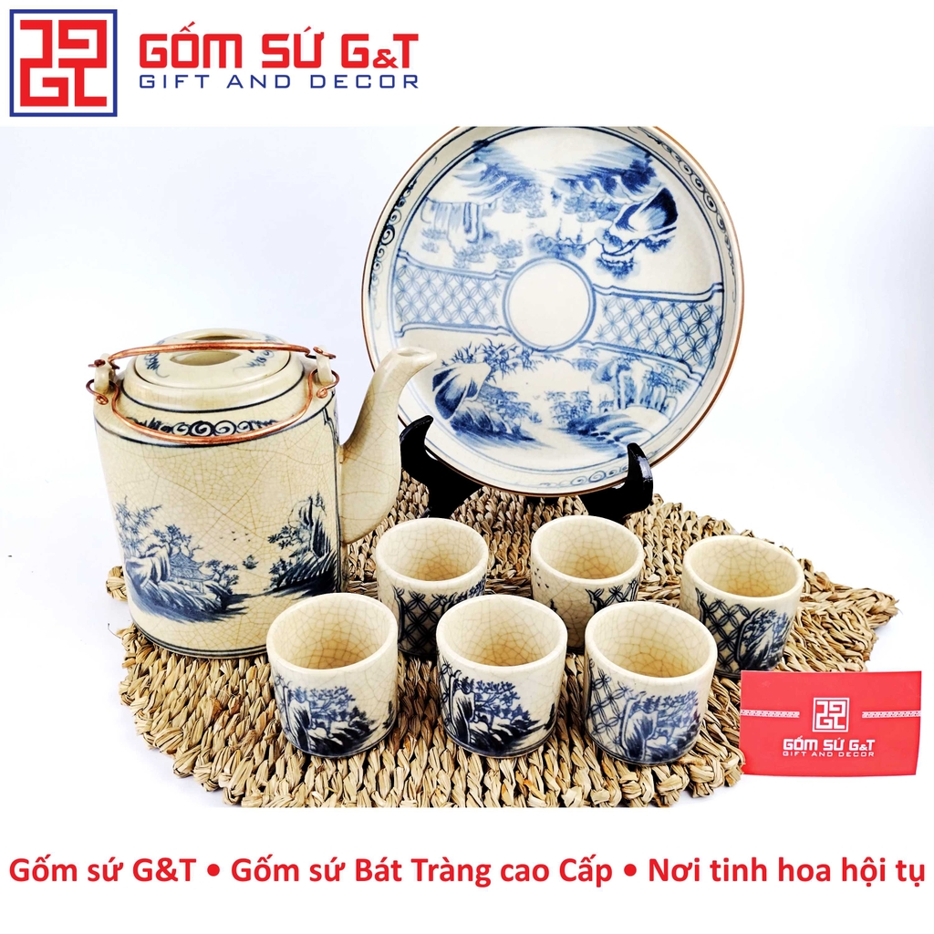 Bộ tích trà men rạn sơn thủy